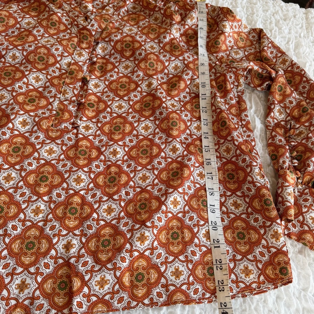 Ryegrass Paisley Checkered Blouse XL - Picture 7 of 10